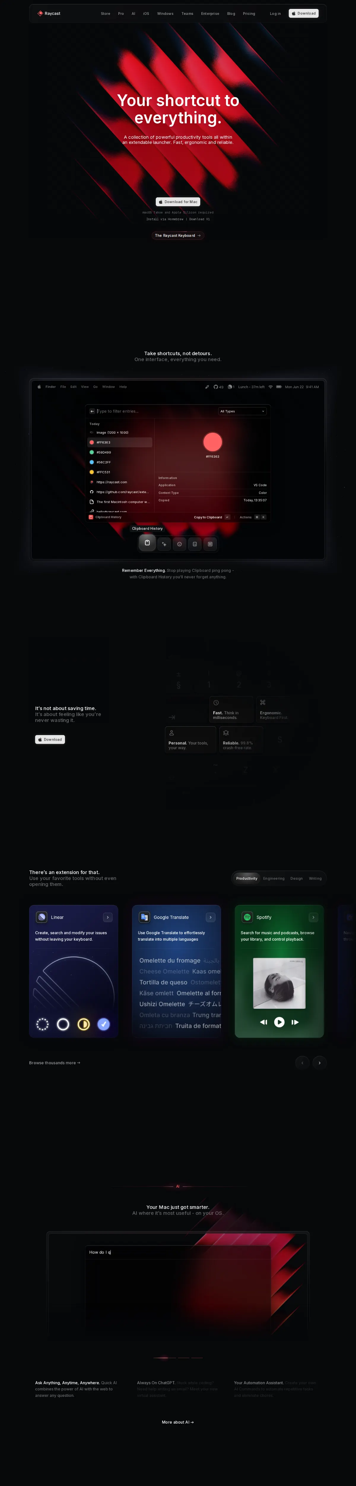 Raycast full-page capture.